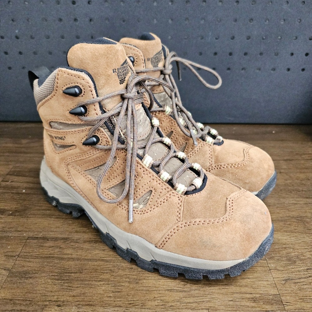 Red Wing Boots Women's Size 7 Brown Steel Toe Waterproof Leather